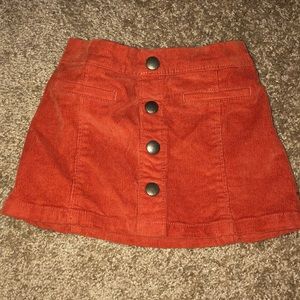 Orange Corduroy Skirt